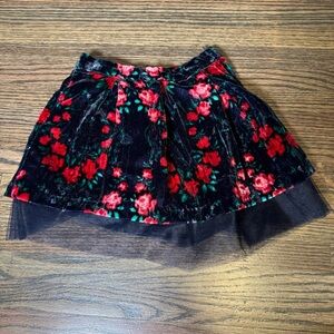 Janie and Jack Rose Velvet Tulle Skirt 18/24M